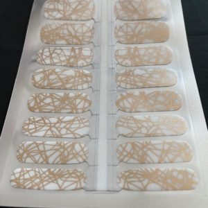 gold sqwiggle overlay nail wrap sticker