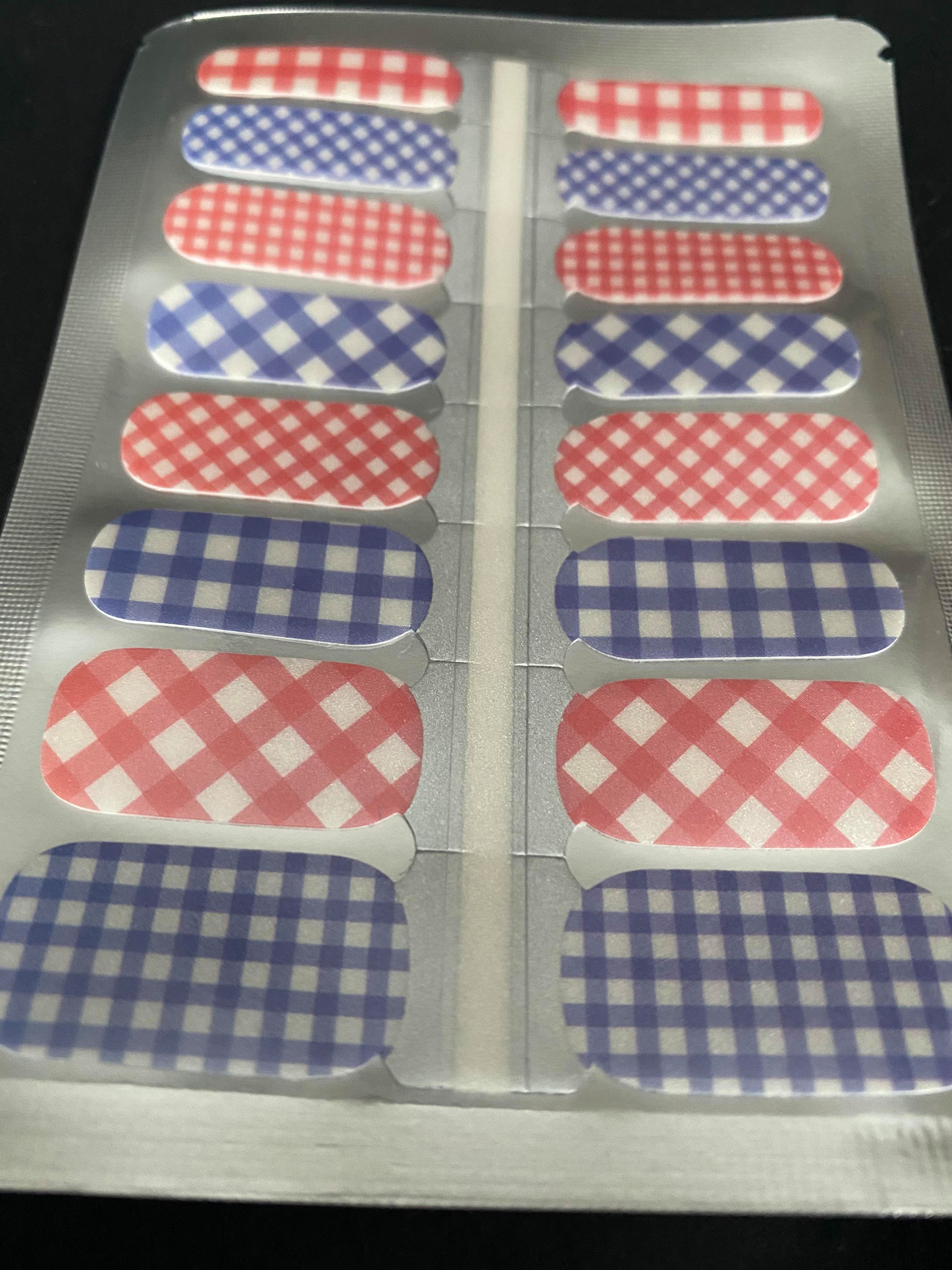 plaid party nail polish wrap strip