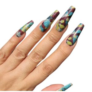 Abernathy nail wrap on long nails