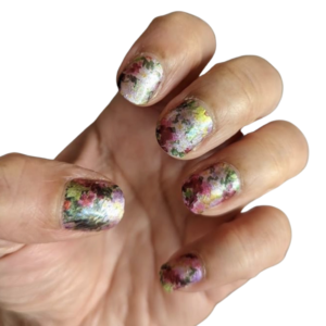 flower pattern nail wrap on medium nails