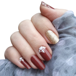 red gold christmas nail wraps medium nails