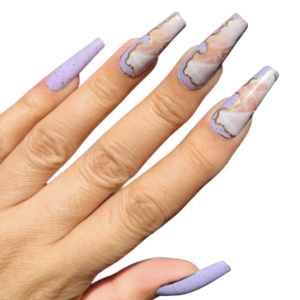 Lilac swirl nail wraps long nails