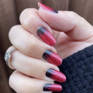 Red glitter black cuticles halloween nail wraps mediumnails