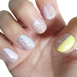 pastel colour nail wraps floral design nail wrap on medium nails