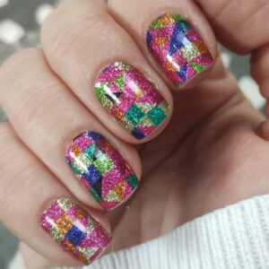 Pink prism nail wrap