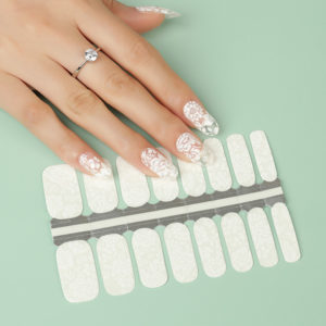 lace flowers nail wrap