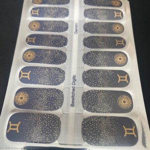 Gemini star sign nail wrap