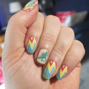 rainbow dino nail wrap