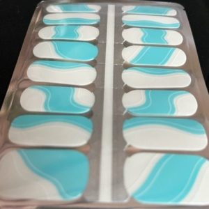 Turquoise wibble wobbles nail wrap