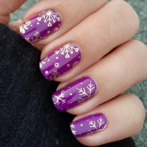 rosy snow nail wrap