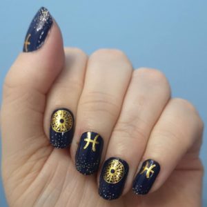 pisces zodiac star sign nail wrap