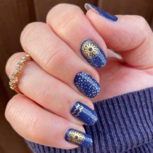 Aquarius nail wrap zodiac collection