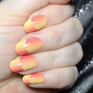 twice ombre tips - orange and yellow nail wrap
