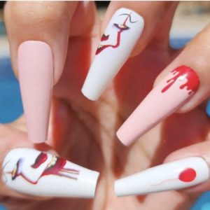 Everybody loves a clown halloween nail wraps