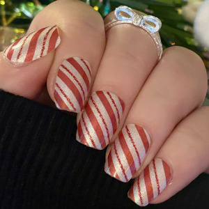 candy cane lane nail wrap