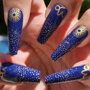 Capricorn zodiac custom nail wrap