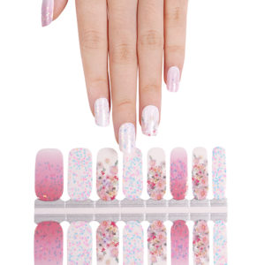 pink confetti nail wrap