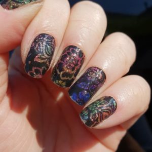 midnight garden nail wrap