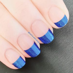 blue metallic tips nail wrap