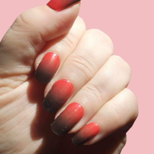 semi cured gel wraps - red/black ombre