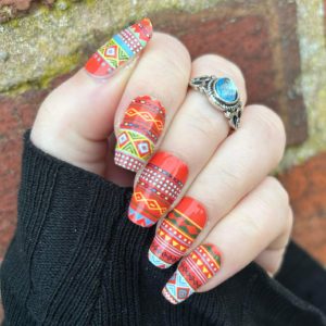 aztec art nail wrap