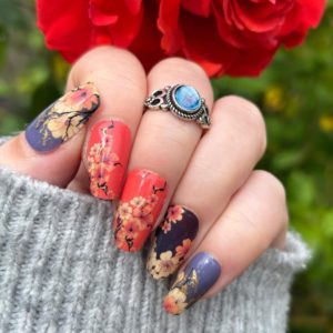 Summer's end custom nail wrap, exclusive to Bewitched Digits