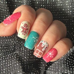Christmas treats custom nail wrap, exclusive to Bewitched Digits