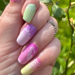 neon mandala nail wrap