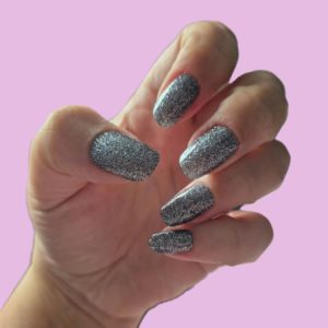 wings silver glitter nail wrap