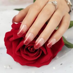 red glitz tips nail wrap