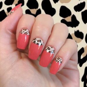 red leopard nail wrap