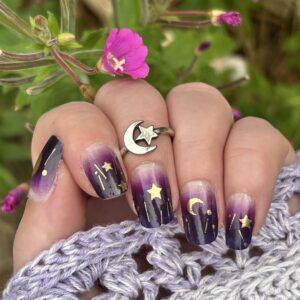 night sky nail wrap
