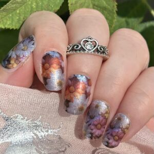 fancy florals nail wrap