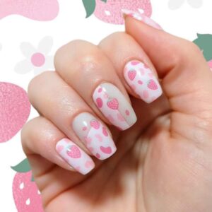 strawberry shortcake nail wrap