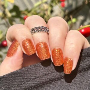 burnt cinnamon nail wrap