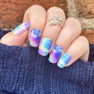 rainbow skies nail wrap