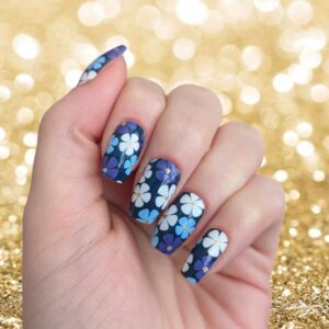 forget me not nail wrap