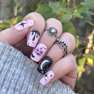 pink pumpkins nail wrap