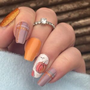 plaid about pumpkins nail wrap