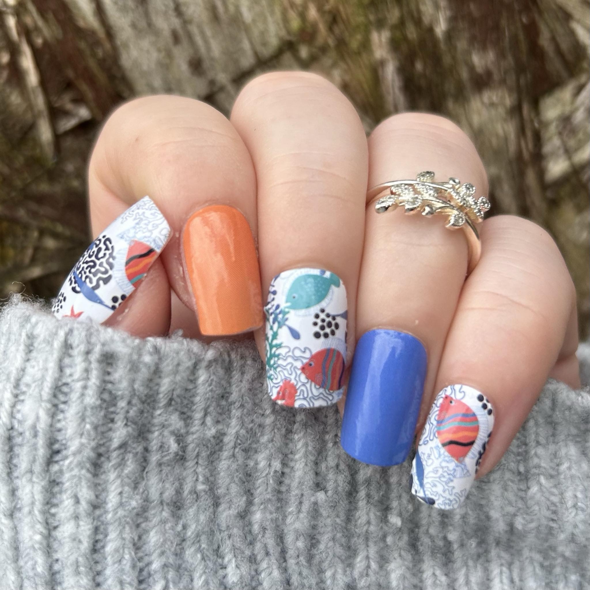 swishy fishes nail wrap