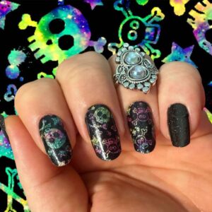 glitter bones nail wrap