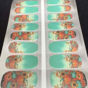 moonlit pumpkin nail wrap